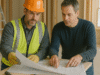 Contractor reviewing renovation plans with homeowner at job site — Construction & Home Improvement SEO.