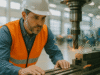 Engineer inspecting precision machinery on factory floor — manufacturing & industrial SEO.