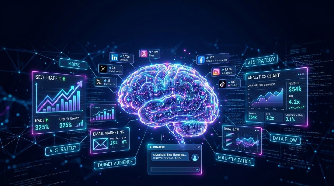 Artificial intelligence transforming digital marketing in 2026 with AI-powered SEO and automation