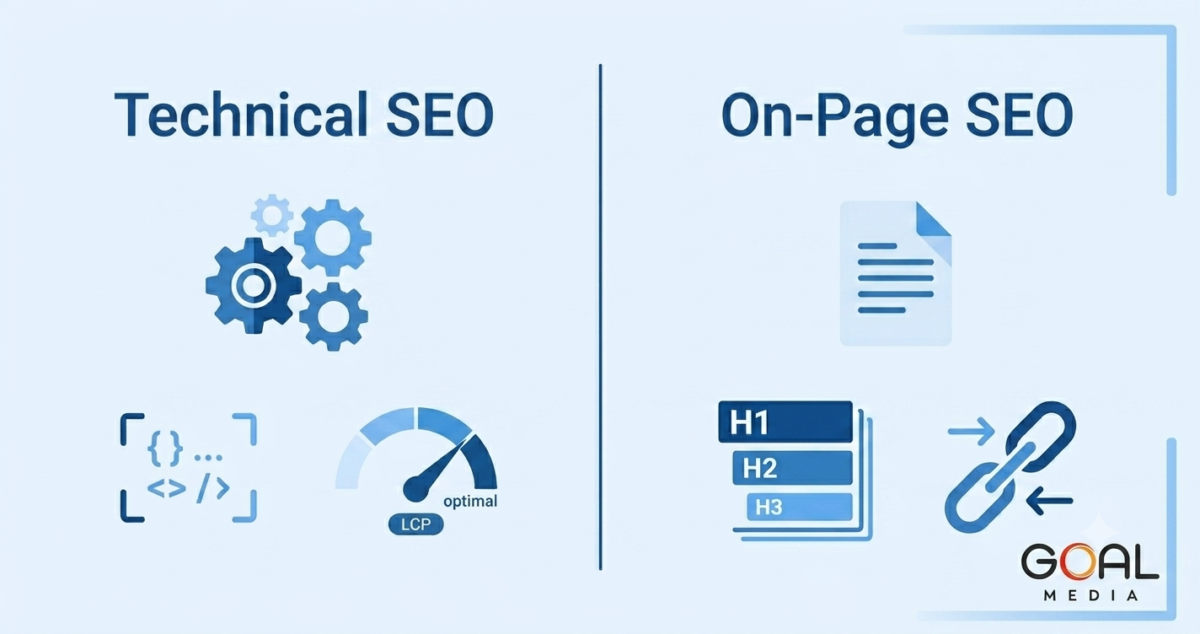Technical SEO vs on-page SEO comparison