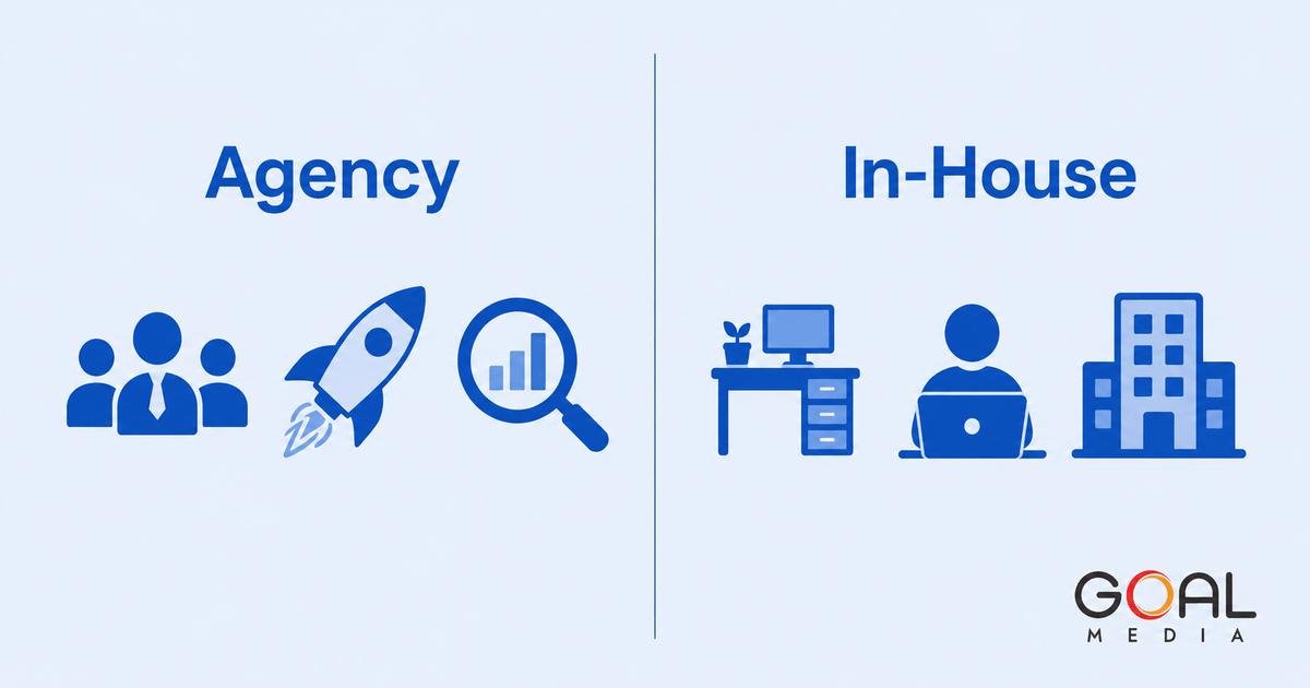 Content marketing agency vs in-house team comparison
